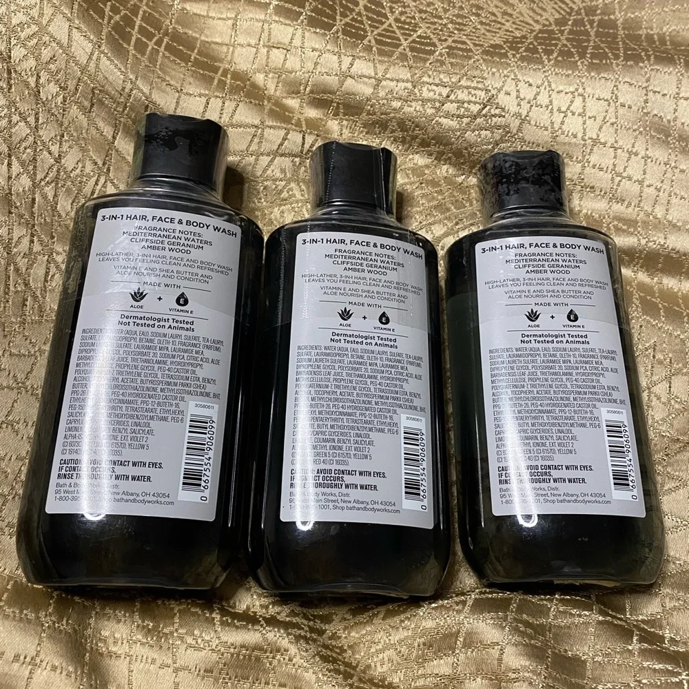 Bath and Body Mens “MARBLE “ DISCONTINUED LOT OF 3 Face & Body Wash NEW/ SEALED